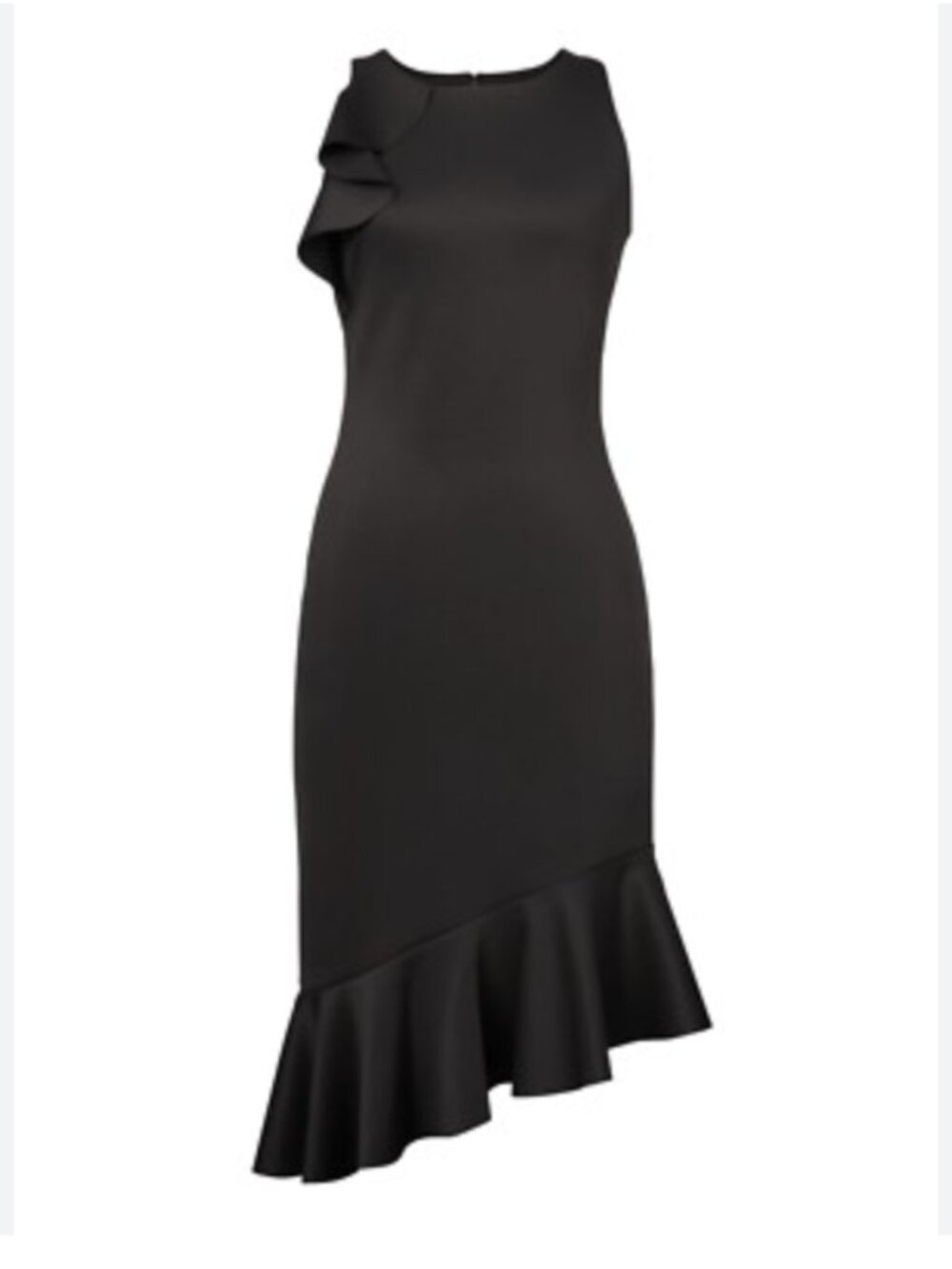 Banana Republic Wrinkle-Resistant Flounced Neoprene Sheath Dress - 12